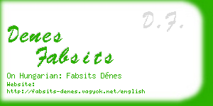 denes fabsits business card